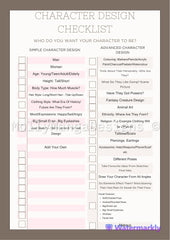 Character Design Checklist | Printable Template | Creative Fiction | Instant Download | Character Art Checklist | How To Create A Character