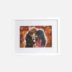 Young love Valentines Large Framed Print - Framed print - Molly Manga Designs