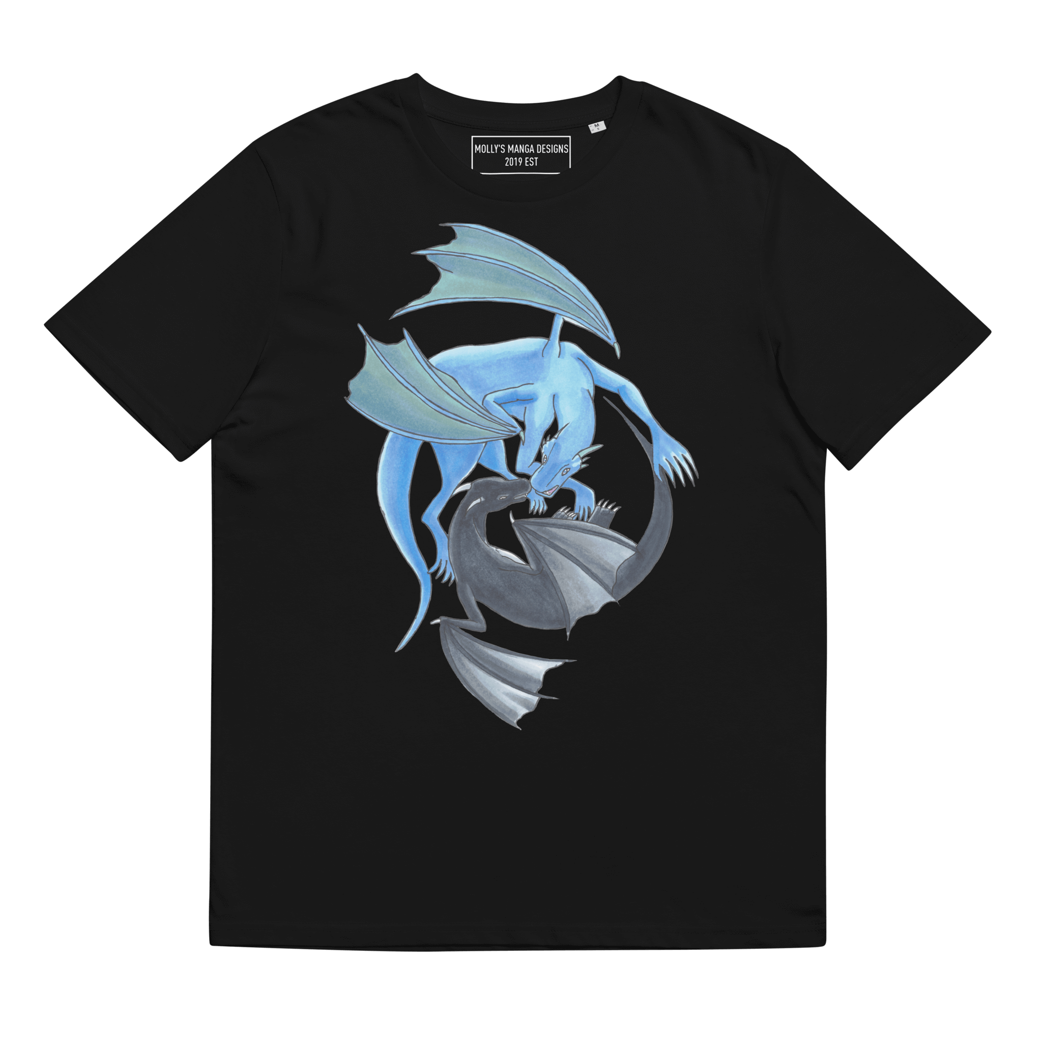Storm & Luxris' Dragons T-Shirt | Unisex | Black - T-Shirt - Molly Manga Designs