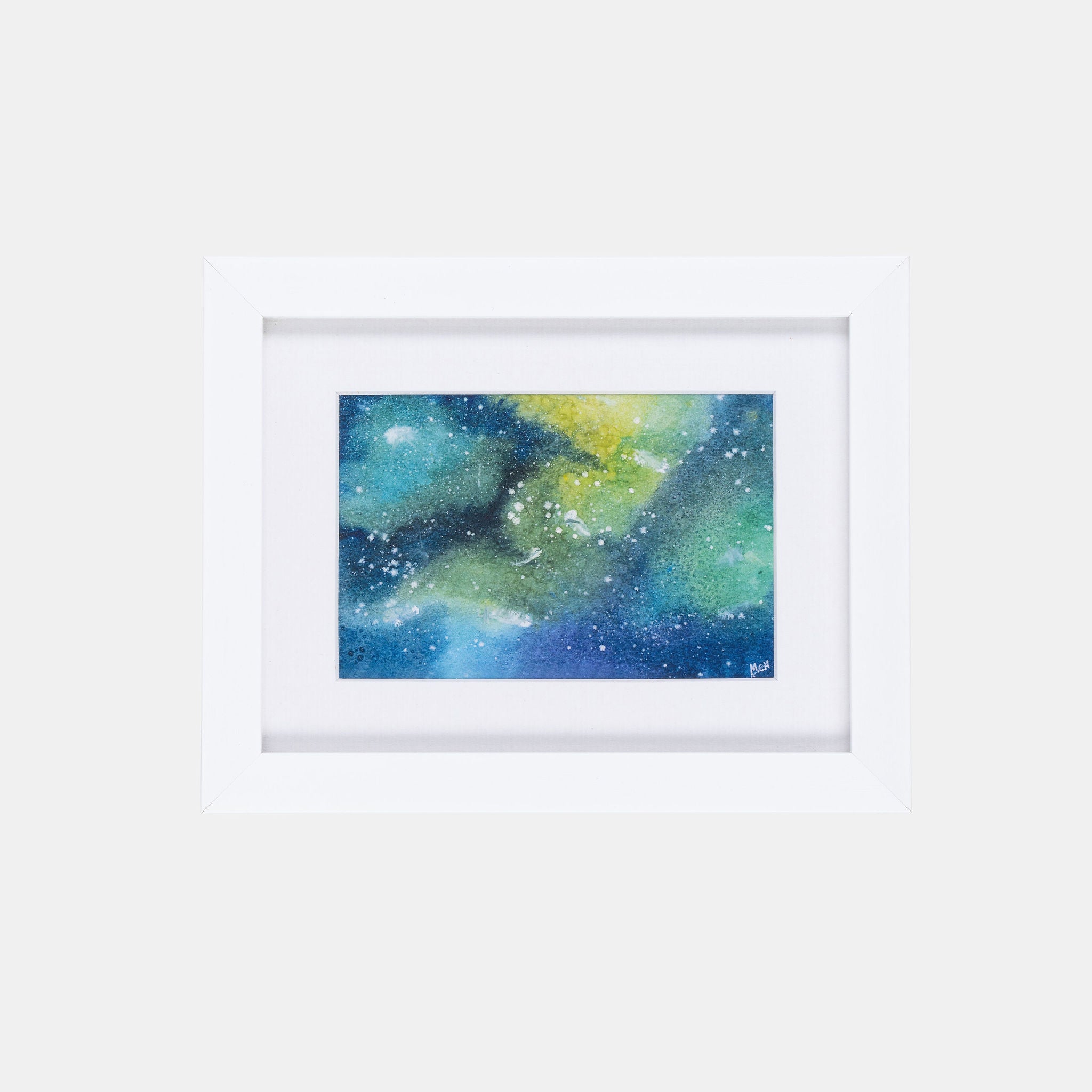 Cold Sky Watercolour Galaxy Medium Framed Print - Framed print - Molly Manga Designs