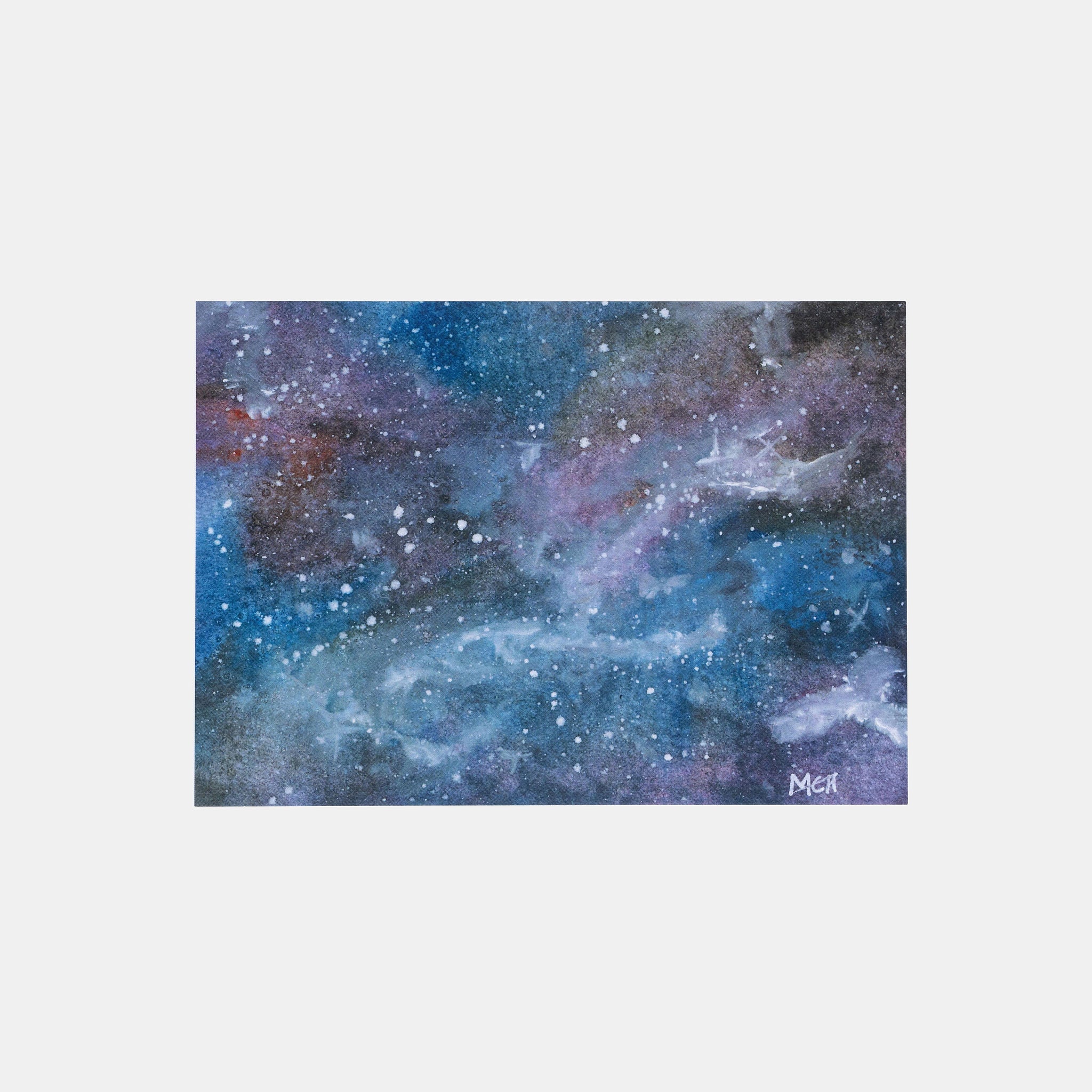 Deep Space Watercolour Galaxy A6 Greetings Card Front View