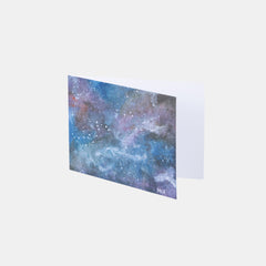 Deep Space Watercolour Galaxy A6 Greetings Card Side View