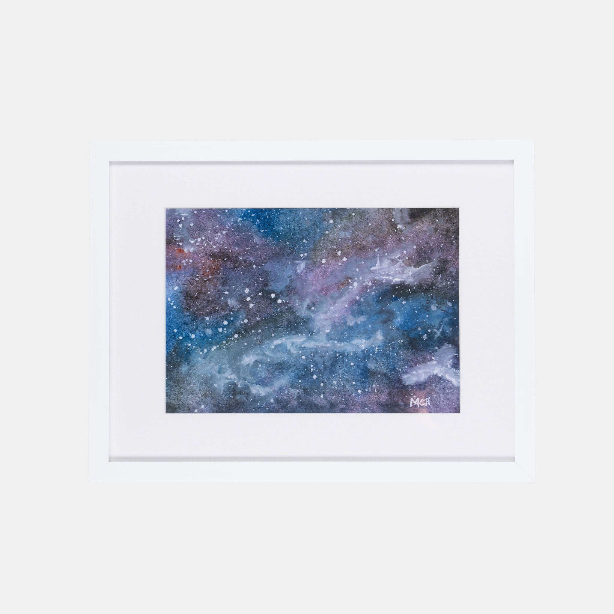 Deep Space Watercolour Galaxy Large Framed Print - Framed print - Molly Manga Designs