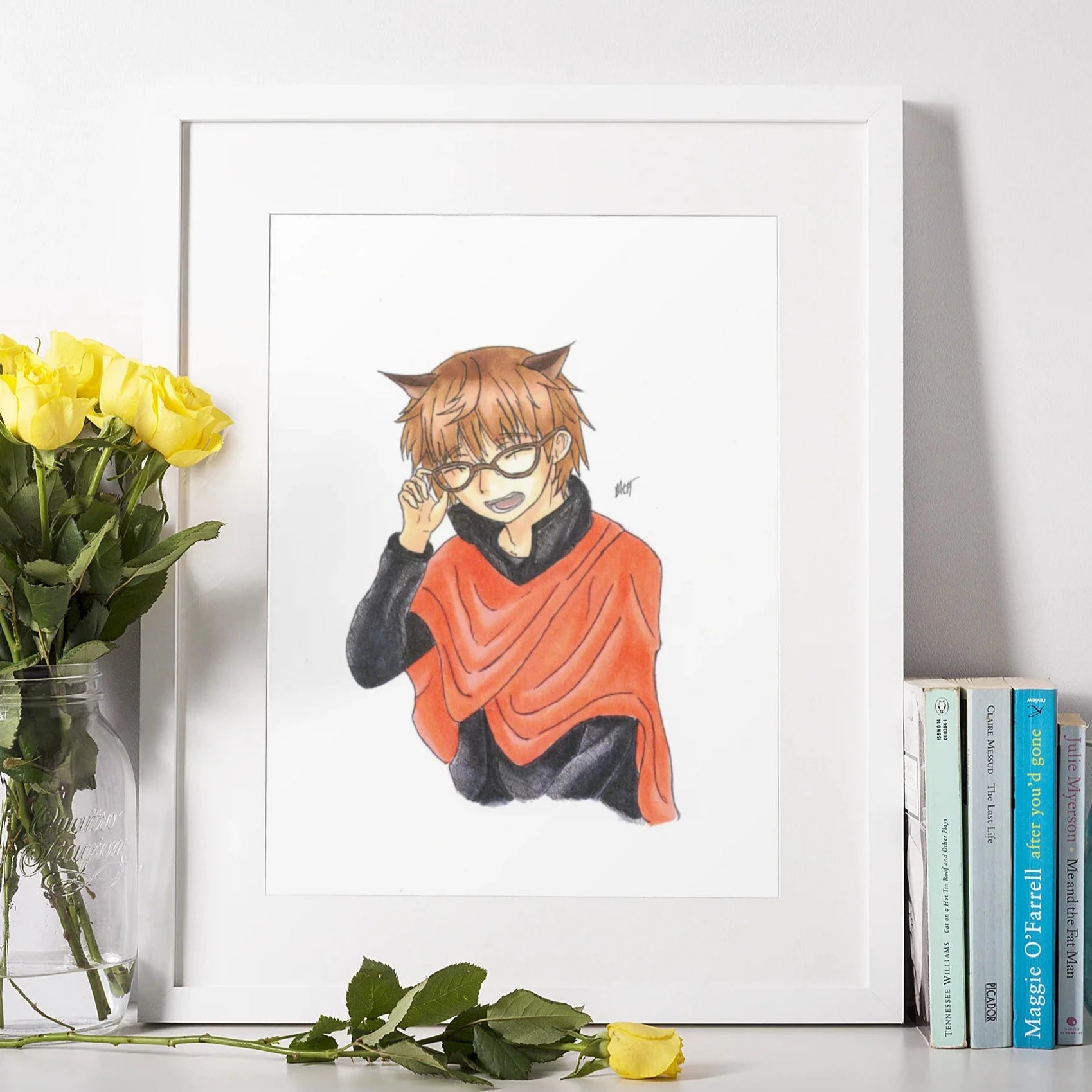 Echo In Glasses Large Framed Print - Framed print - Molly Manga Designs