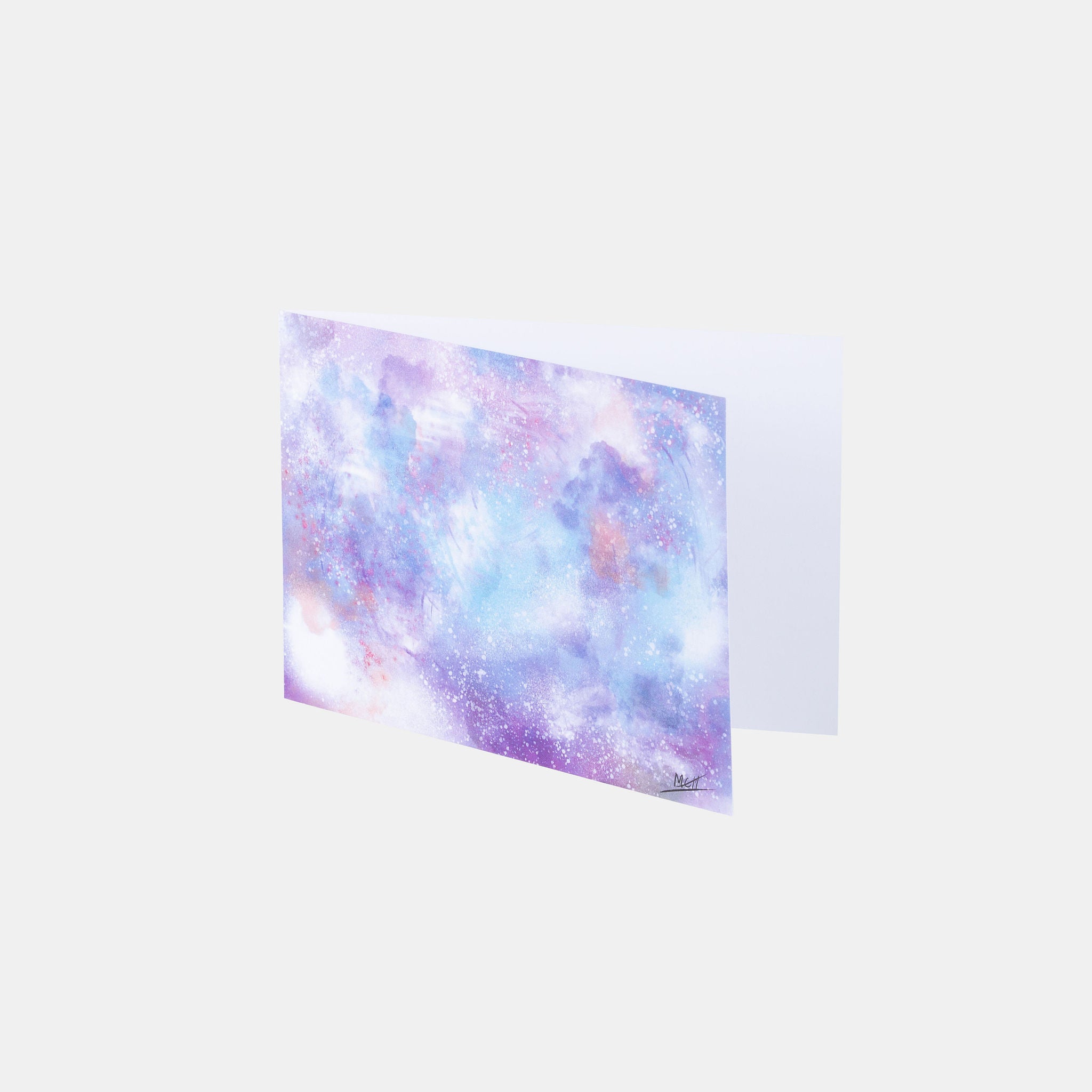 Pastel Burst Digital Galaxy A6 Greetings Card Side View