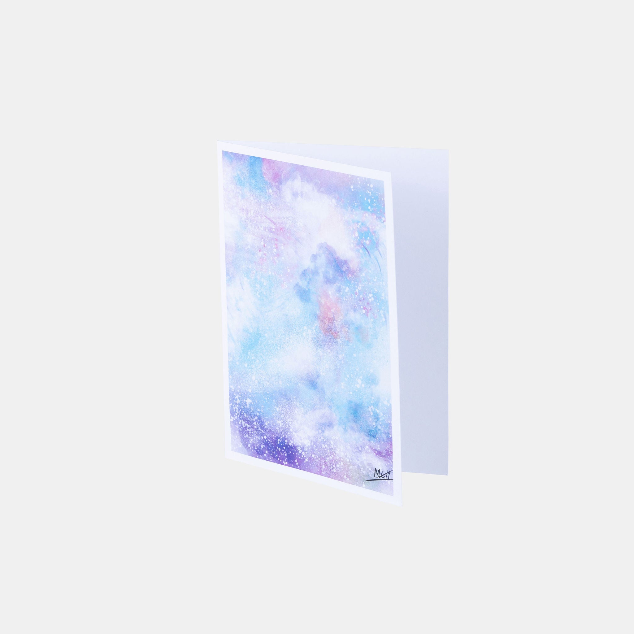 Swirling Pastel Digital Galaxy A6 Greetings Card Side View