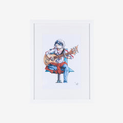 Xic Playing Guitar Remade Large Framed Print - Framed print - Molly Manga Designs